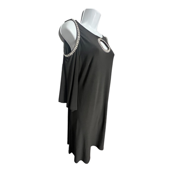 MSK Crystal Trimmed Cutout Dress Black Timeless Special Occasion Evening Wear - Picture 8 of 10